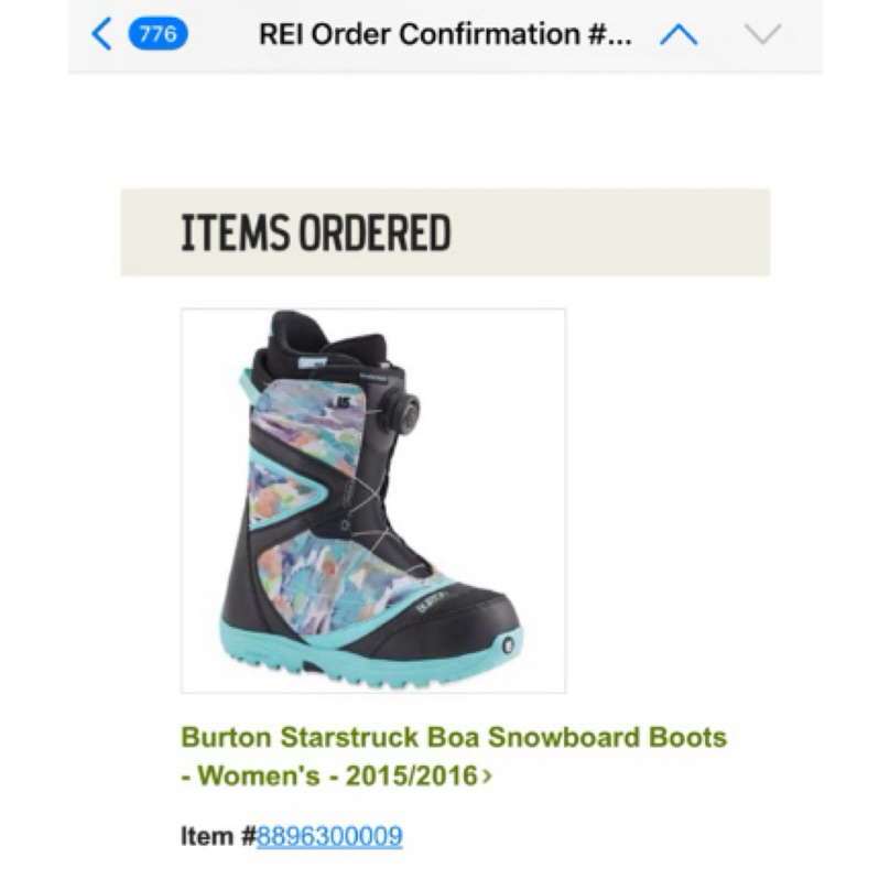 二手 Burton Starstruck Boa Snowboard Boots 單版滑雪鞋 26cm