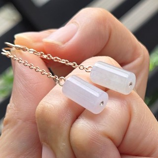 嗨，寶貝銀飾珠寶* 翡翠飾品☆925純銀鍍玫瑰金 保證緬甸玉A貨 冰種紫羅蘭翡翠 桶珠 純銀垂墜耳環3