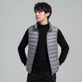 【臺灣現貨 送收納袋】高品質白鴨絨羽絨背心男 保暖背心馬甲 立領羽絨馬甲夾克 男生背心外套 秋冬背心馬甲 戶外背心外套