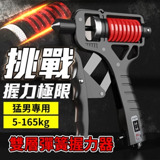 165kg雙層彈簧握力器 專業級握力器 機械計數 可調式握力器 手腕訓練 手臂訓練 肌肉增強 男生練小臂
