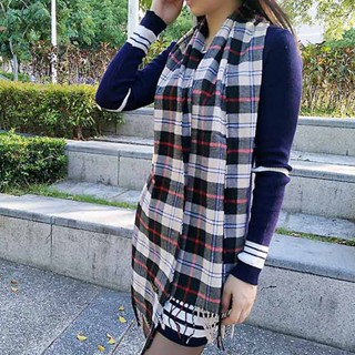 seoul show首爾秀 男女經典條格紋仿羊絨圍巾披肩