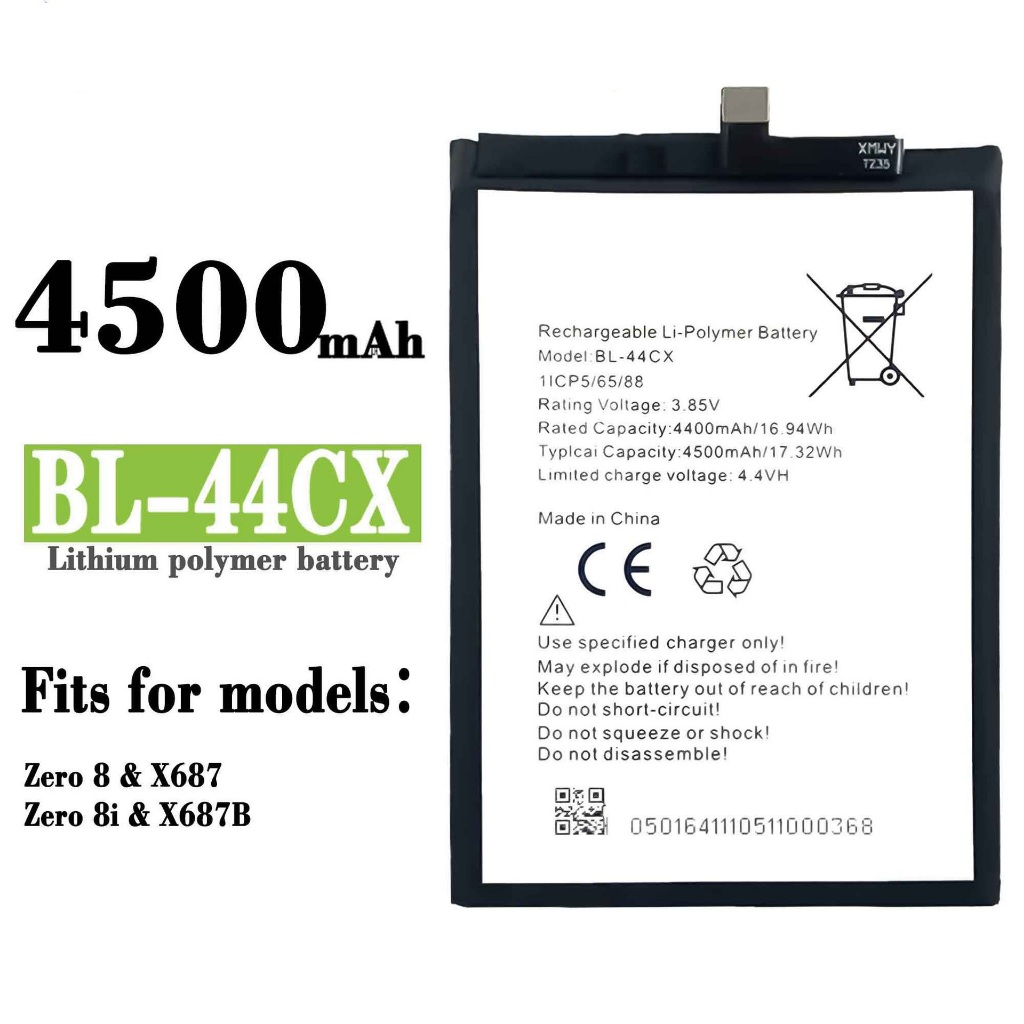 適用於傳音X687/Zero 8/8i手機電池BL-44CX內置電板工廠批發外貿