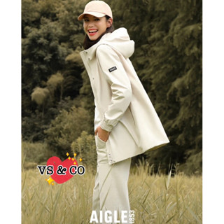 💖VS & CO💖歐洲outlet代購 Aigle艾高goretex 防風防水縮腰顯瘦連帽戶外中長版風衣外套 夾克外套