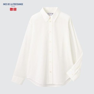 [二手] Uniqlo INES DE LA FRESSANGE 透膚棉質休閒襯衫(長袖) S