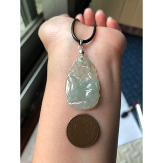 緬甸玉天然A貨翡翠玉墜 冰種 淡綠 生肖 鼠 鼠牌