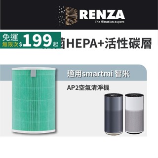 適用Smartmi 智米 大臺款AP AP2 空氣清淨機 抗菌HEPA除臭活性碳 濾網 含RFID晶片