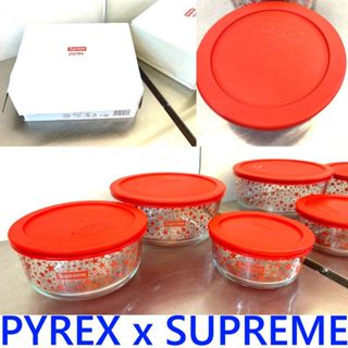 BLACK全新SUPREME x PYREX美國康寧耐熱300度C三件組玻璃保鮮盒(大+中+小)