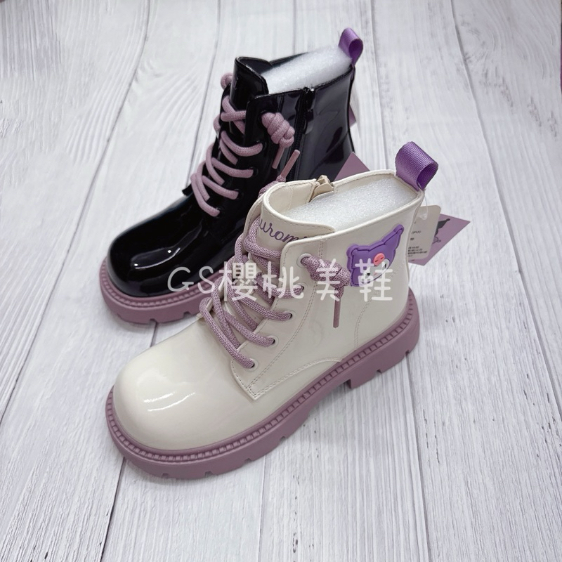 𝙂𝙎櫻桃美鞋 現貨 最新漆面紫色系💜正版酷洛米大童靴子 女童短靴 兒童馬汀靴 酷洛米靴  酷洛米 KT 三麗鷗