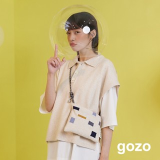 【gozo】宇宙軌道polo領羊毛落肩背心(淺卡其/深卡其 F) | 女裝 襯衫領 百搭 羊毛