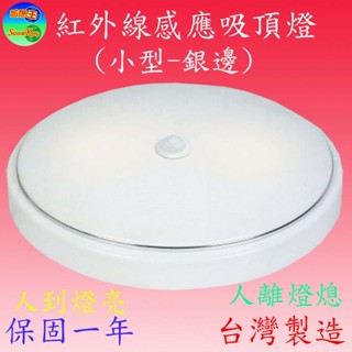 CY-501E 15W紅外線感應吸頂燈(可調時間,日夜及距離-銀邊-臺灣製造)【滿2000元以上送一顆LED燈泡】