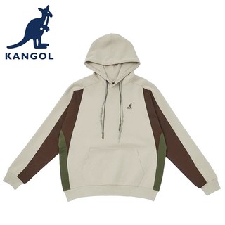 KANGOL 英國袋鼠 秋冬 帽T 長袖上衣 長T 連帽T 64551050 中性 淺卡其 黑色