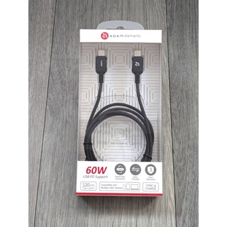 ADAM 亞果元素 CASA S120 USB-C 對 USB-C 60W 編織充電傳輸線