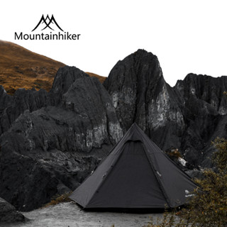 【臺灣總代理_限時免運】山之客Mountainhiker|黑塔帳|黑化露營|軍事風天幕帳|印地安|四角帳篷|金字塔帳