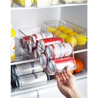 【Vogeldi】飲料架 冰箱收納盒 抽拉式PET易開罐飲料瓶 置物整理盒 高透明儲物盒