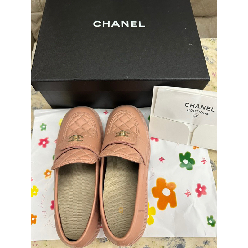特價！Chanel香奈兒粉色樂福鞋 size:36
