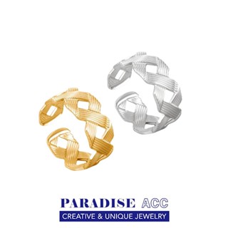 PARADISE 簡約 環繞 編織 簍空 戒指 開口可調節 鈦鋼 不掉色 不過敏
