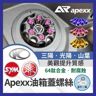 金牛二輪🌟APEXX 油箱蓋螺絲 正鈦螺絲 SYM 三陽 JETSL 曼巴 DRG二代 FORCE2.0 勁戰六代