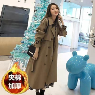 YG-服飾 新款女生寬鬆顯瘦 韓版大衣女 中長款外套女 過膝氣質英倫風大衣 風衣外套