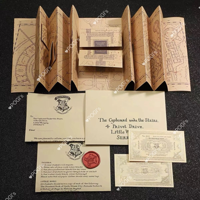 「現貨！」哈利波特入學通知書 霍格華滋入學通知書 哈利波特週邊 哈利波特電影周邊 入學證 劫盜地圖 火點地圖 哈利波特