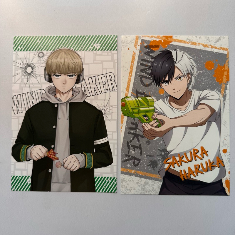 ￥My公仔￥ 日本限定 防風少年 WIND BREAKER 特典 防風少年展 玩水系列 原畫展 櫻遙 梶蓮 梅宮 明信片