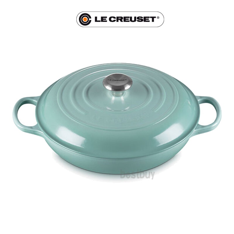 Le Creuset Sega 薄荷綠 淺圓鍋 淺鍋 淺底鍋 壽喜燒鍋 淺圓鑄鐵鍋 鑄鐵鍋 30cm 新款 無盒