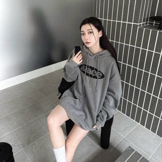 【FJstore】SPACE刺繡圓標帽T 帽踢 厚磅 刷毛 寬鬆 落肩 圓領 長袖上衣 男生長袖 女上衣 情侶