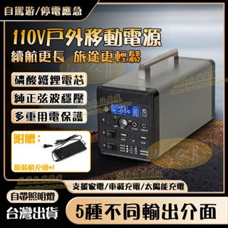 免郵 臺中出貨🚚隔日達 400W 大容量戶外電源 戶外行動電源 便攜式高容量儲能電源 太陽能充電 車載充電 露營電池
