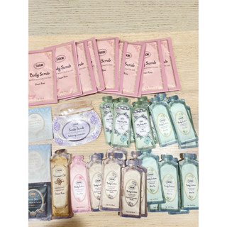新品 Sabon 綠玫瑰/香絮巴黎/茉莉花語/PLV經典身體頭皮磨砂膏15g/微風拂綠/白茶/沐浴油/乳液5ml 試用包