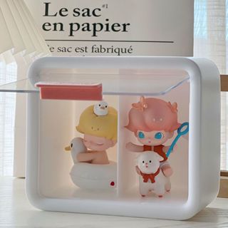 LABUBU 泡泡瑪特 盲盒收納 展示盒 透明積木模型 防塵架 玩具玩偶娃娃 陳列架大 公仔娃娃收納盒