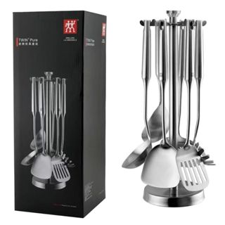 ✨工具小當家✨不銹鋼304鍋鏟湯勺七件漏勺防燙廚具炒菜鏟子廚房家用套裝全套