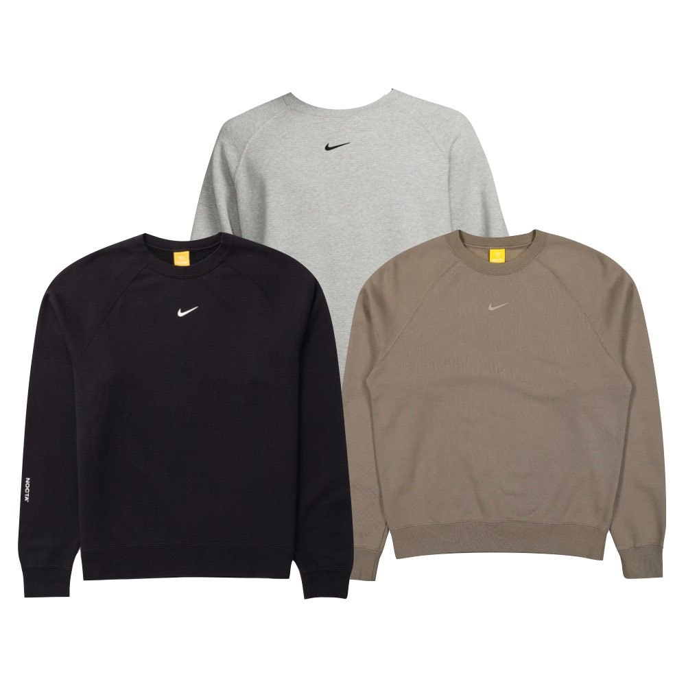 Nocta x Nike Fleece Crew 大學踢 美版 黑/灰/咖啡 FN8160【Fashion SPLY】