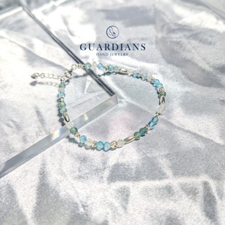 【Guardians】《湧泉》透磷灰石 海藍寶 月光石 拉長石 925純銀 碎鑽 桃花 戀愛 智慧 思考 招財 開運水晶