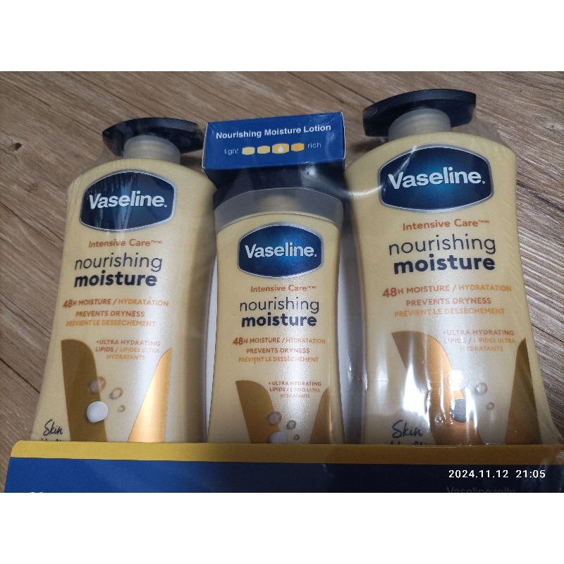 好市多現貨零售~Vaseline進口凡士林潤膚乳液 深層修護(黃)保濕 身體乳液