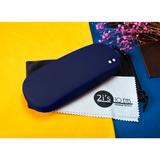 2is Bx07AmB 品牌原裝 眼鏡盒 二眼Logo 彩色 橢圓硬盒 深藍色 眼鏡盒