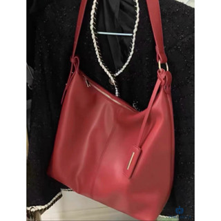 <Porabella>秋冬簡約休閒 質感正紅色托特包 單肩包婚包 ins風 Shoulder Bags
