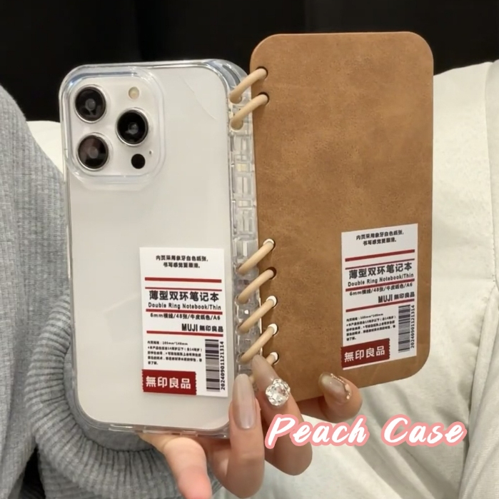 無印良品 MUJI 皮革記事本 適用iPhone16 15 14 13 12 Pro Max手機殼 帶卡槽 皮質翻蓋軟殼
