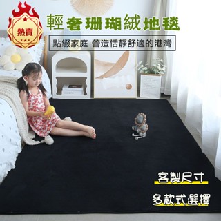 客製化 地毯 珊瑚絨地毯 深灰色/米白色/黑色地毯 地毯地墊 短絨地毯 地墊 長地毯 客廳地毯 滿鋪大地毯 床邊地毯