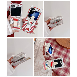 蝴蝶結牛奶凱蒂貓Samsung Galaxy三星ZFLip3 ZFlip4 ZFLip5 ZFLip6折疊手機殼 指環帶