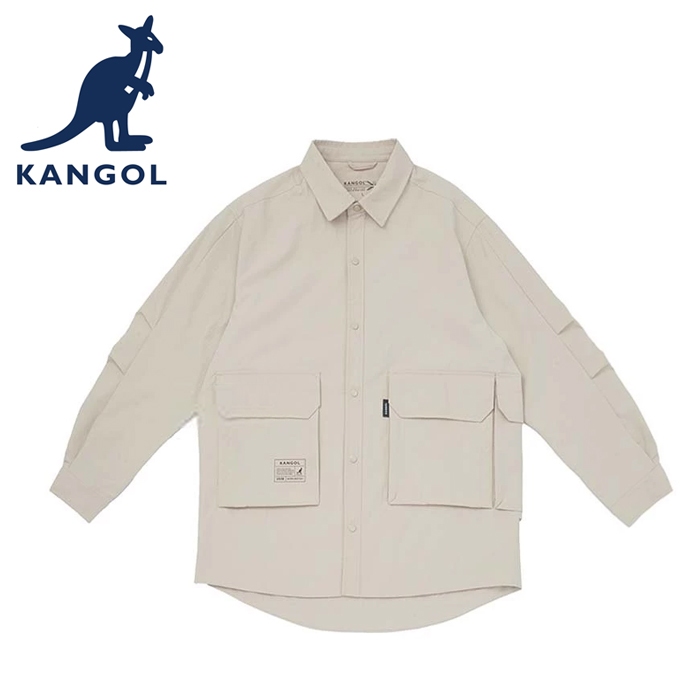 KANGOL 英國袋鼠 工裝襯衫外套 64551471 中性 外套 淺卡其 咖啡 黑色