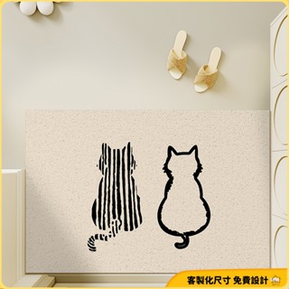 7cat客製地墊 | 限時9折 日式線條貓咪玄關地墊大尺寸 刮泥地墊 PVC地墊 進門地墊 防滑墊 大門地墊 除塵地墊