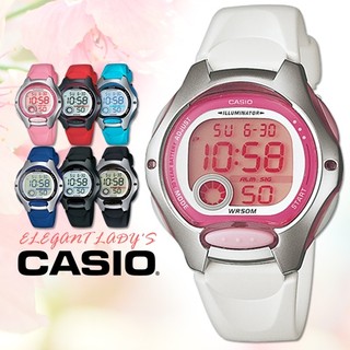 國隆手錶專賣店 CASIO LW-200-7A 甜美氣質 電子女錶 粉色框 膠質錶帶 球面玻璃 照明 LW-200