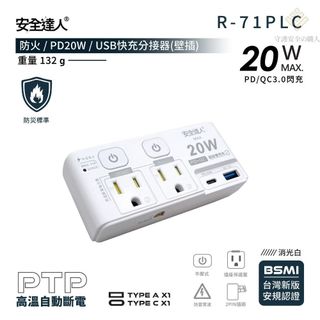 🚚原廠授權經銷商，24H出貨🏪R71PLC PD typec usb豆腐頭 壁插 插座 開關 安全 快充 快充頭