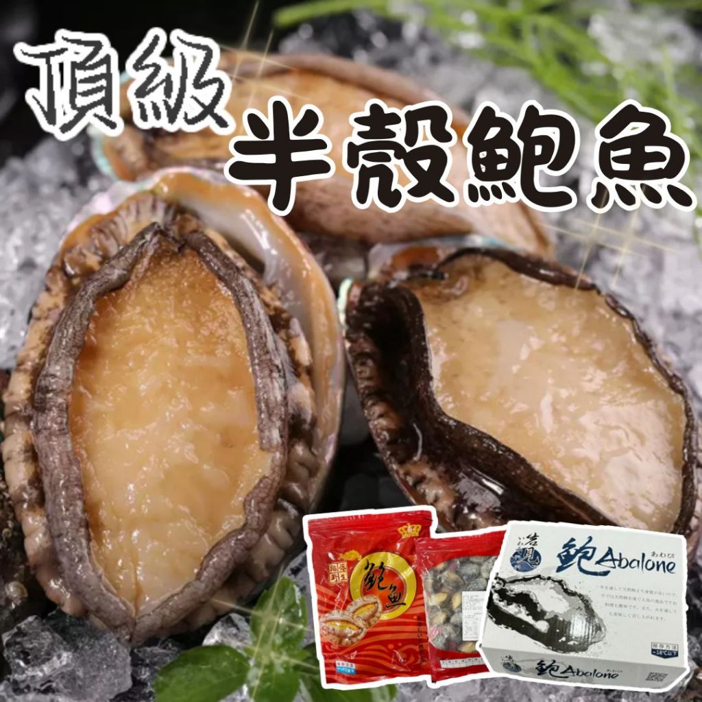 🏴‍☠️海底寶🏴‍☠️岩見半殼鮑魚 鮑魚 半殻鮑魚 12顆 28顆 皇冠牌鮑魚 岩見鮑魚 九孔 帶殼鮑魚 熟凍鮑魚