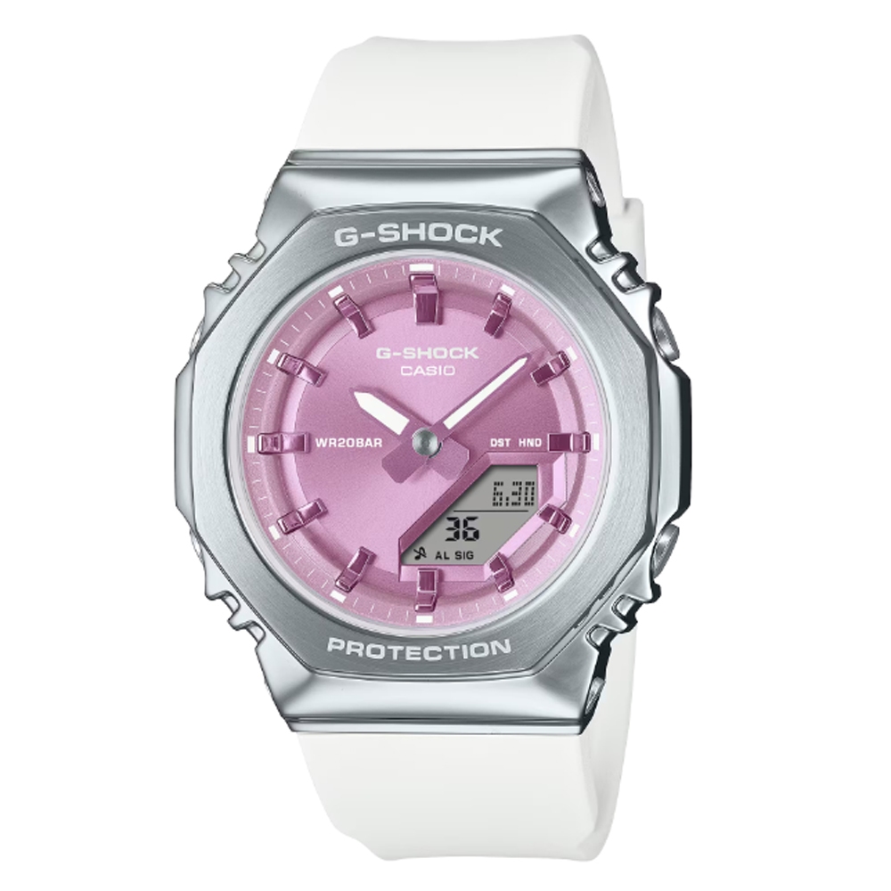 CASIO 卡西歐(GM-S2110-7A6) G-SHOCK WOMEN 拋光金屬 魅惑紫色 八角形雙顯錶