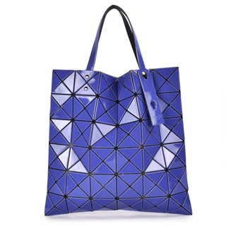 ISSEY MIYAKE三宅一生BAO BAO亮面雙色6x6手提包 肩揹包(紫藍/淺藍)390103-77A