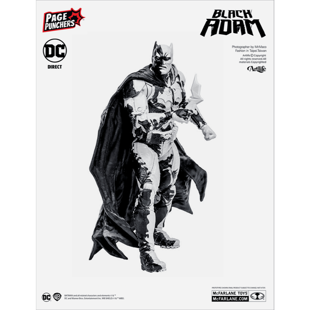 ArtLife ㊁ McFarlane DC Batman BlackAdam 麥法蘭 黑亞當 漫畫版 黑白 蝙蝠俠