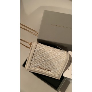 新加坡代購小ck短夾 皮夾 鏈條包 零錢包 CHARLES & KEITH 專櫃購買 短款錢包 折疊式中夾 小方包
