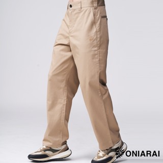 BLUE WAY 鬼洗 ONIARAI - 鬼頭LOGO休閒寬版直筒褲(卡其)
