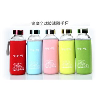 玻璃杯 韓國抱抱熊玻璃隨手杯 福利品 瑕疵品 NG品