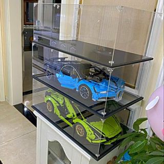 模型車收納 積木展示盒 適用樂高 蘭博基尼佈加迪 樂高展示盒 亞剋力防塵罩 汽車保時捷911展示櫃 禮盒擺件【LES積木